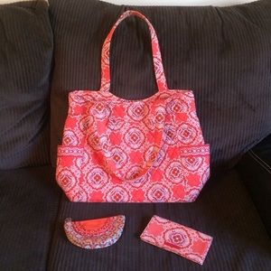 Vera Bradley bag, coin purse, & checkbook cover